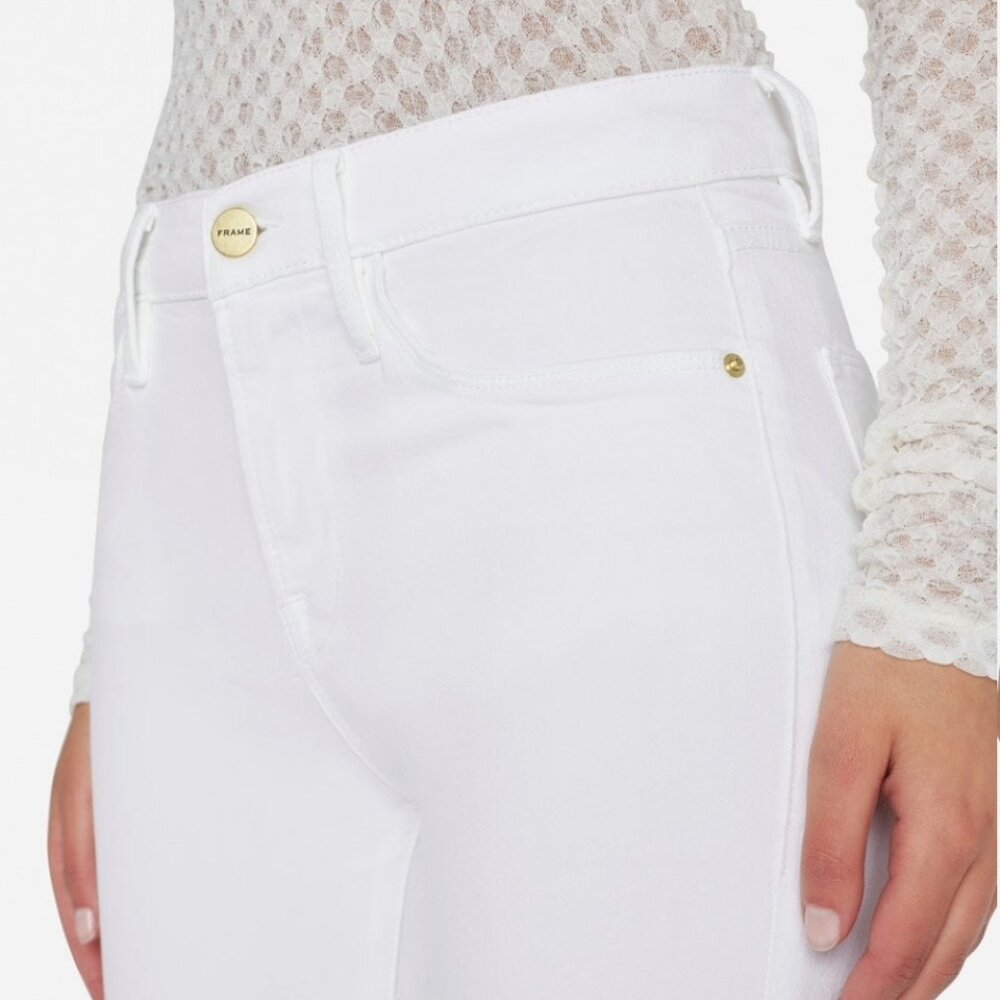 Frame skinny jean high rise white size 27